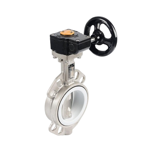 GPRO WAFER BUTTERFLY VALVE, MODEL: GBFSG-050, VALVE + GEARBOX, SS304 BODY, SS316 DISC